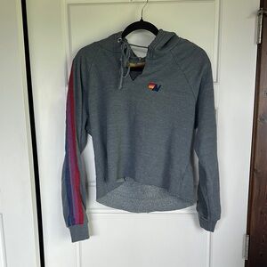 Aviator nation cropped 4 stripe hoodie